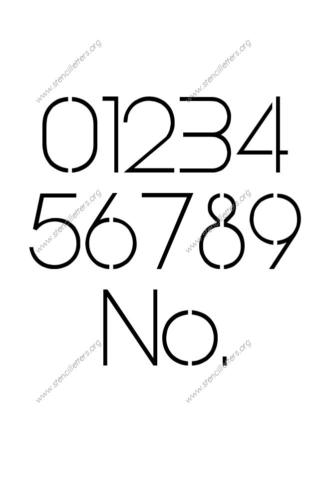 Thin Stylish 0 to 9 number stencils
