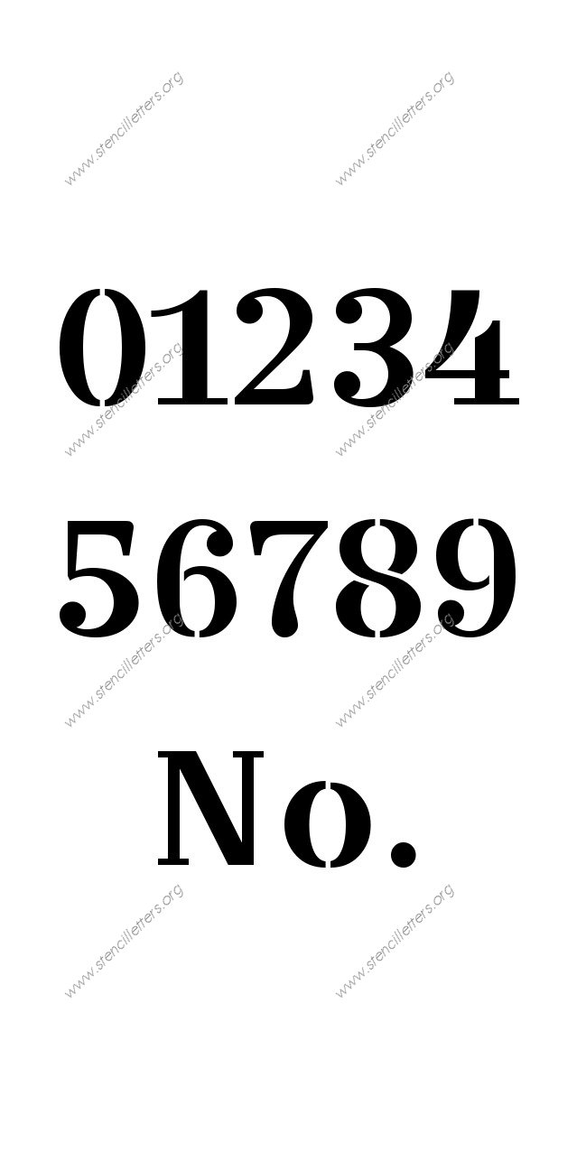 Wedding Script 0 to 9 number stencils