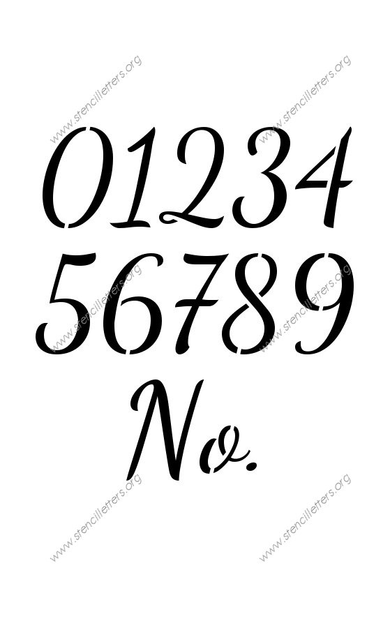 1950s Cursive Script A to Z uppercase letter stencils
