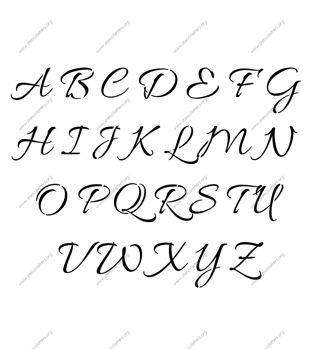 Connected Cursive personalized stencils letter stencils to order