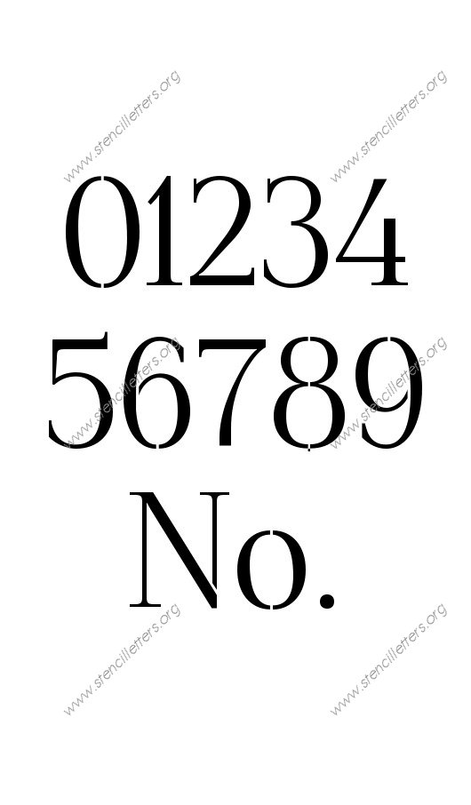 Formal Elegant 0 to 9 number stencils