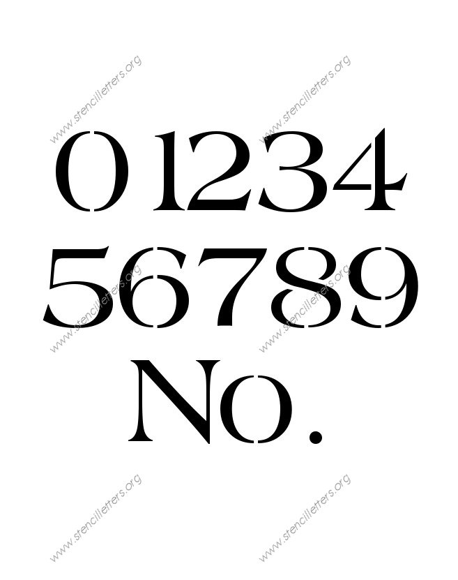 1960s Americana 0 to 9 number stencils
