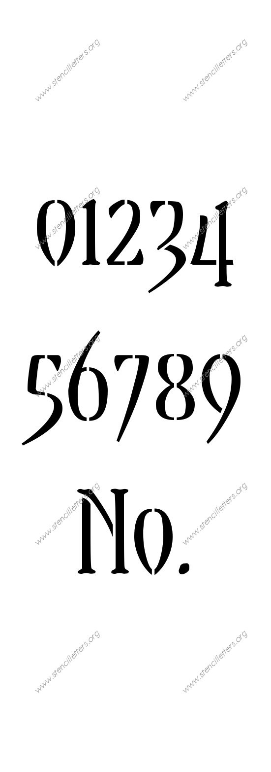 Gothic Decorative 0 to 9 number stencils