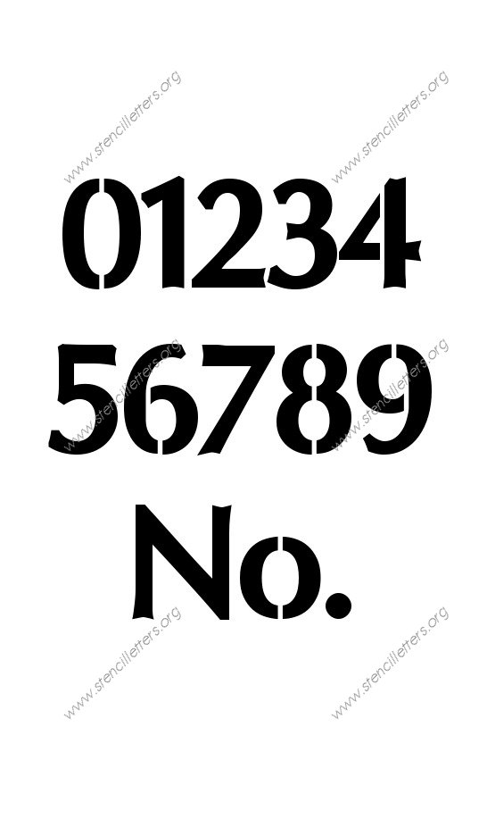 Headline Sans 0 to 9 number stencils