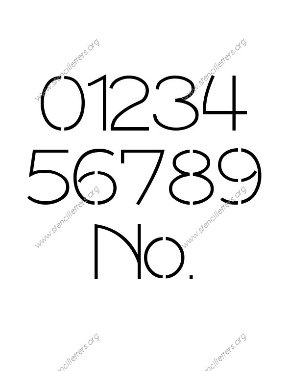 1930s Art Style 0 to 9 number stencils