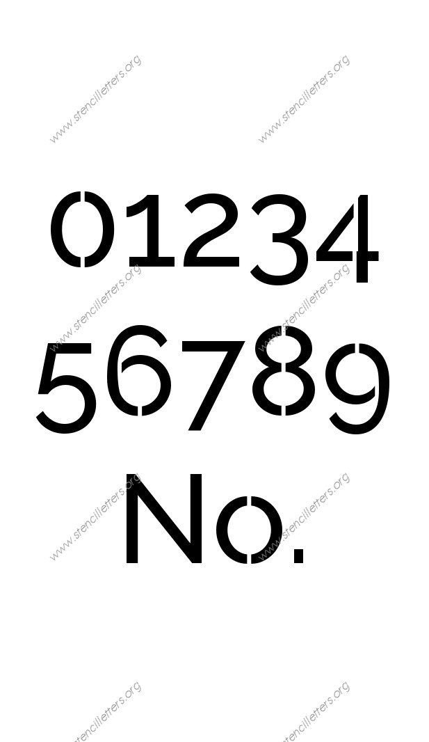 Smooth Elegant Sans 0 to 9 number stencils