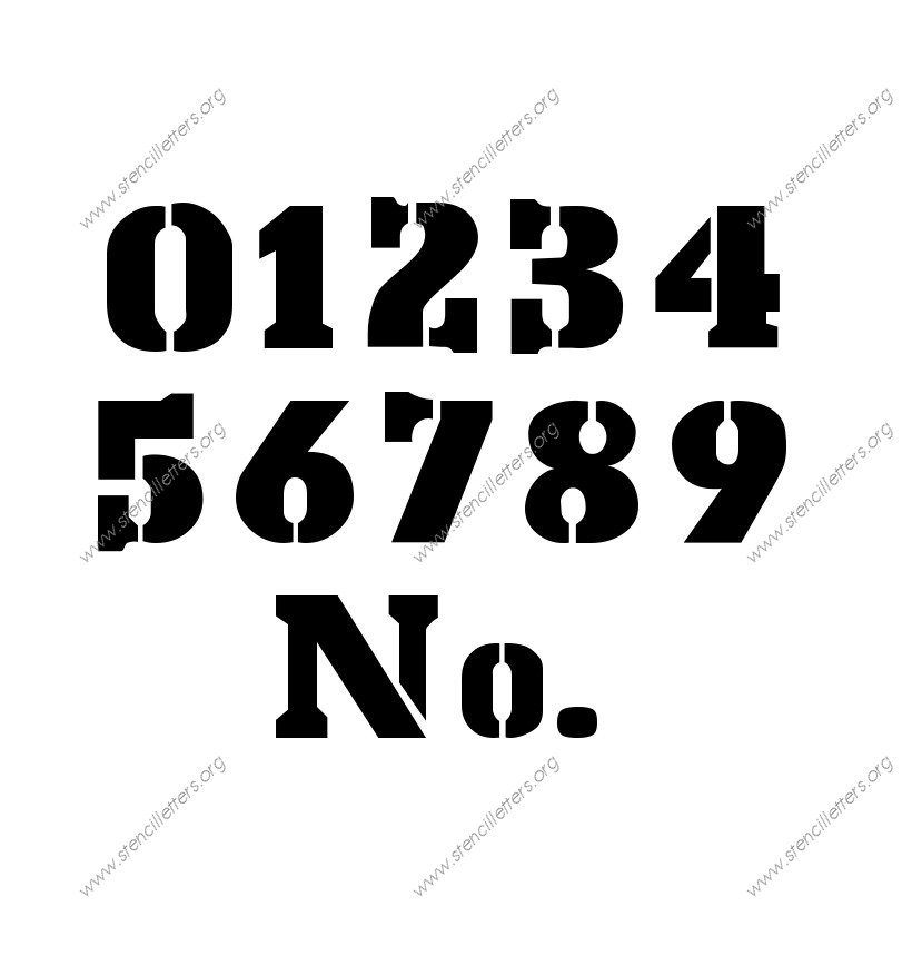 Air Force Army 0 to 9 number stencils
