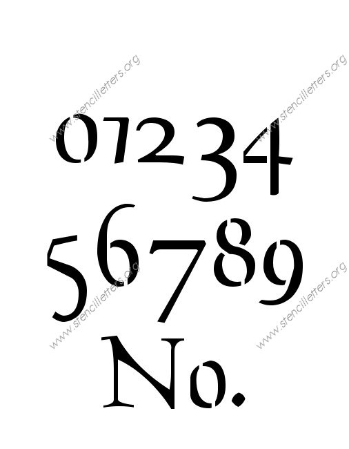 Decorative Celtic 0 to 9 number stencils