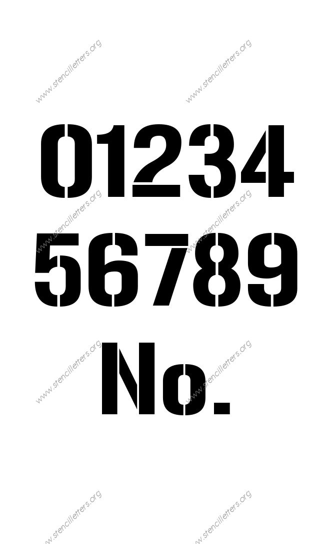 1970s Novelty 0 to 9 number stencils