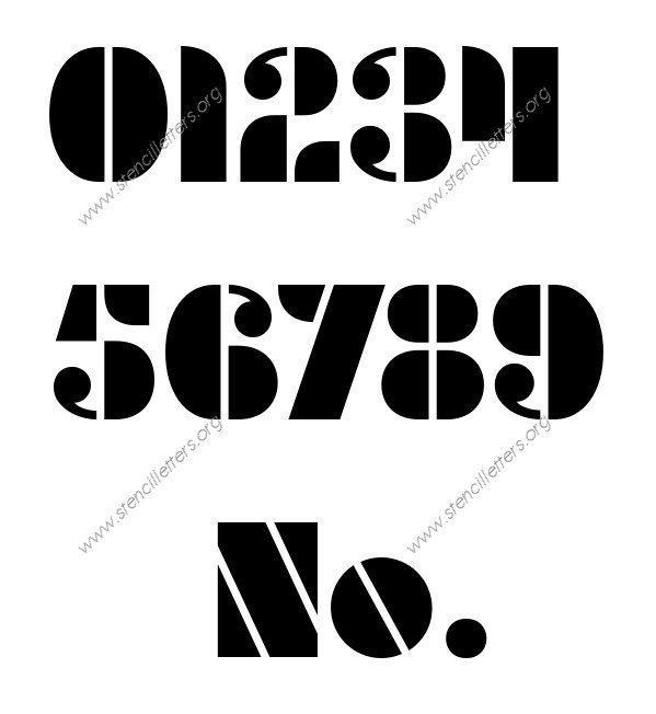 Circular Elegant 0 to 9 number stencils