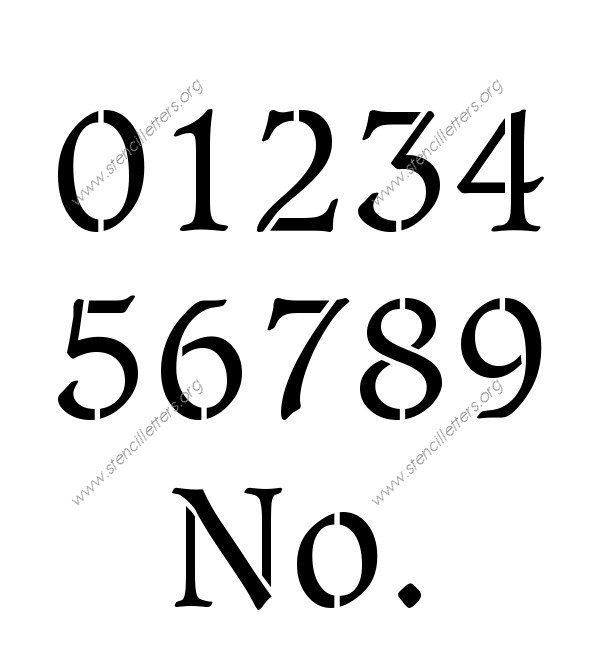 Basic Bold Elegant 0 to 9 number stencils