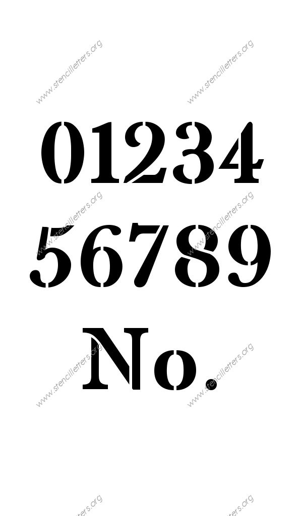 High Contrast Elegant 0 to 9 number stencils