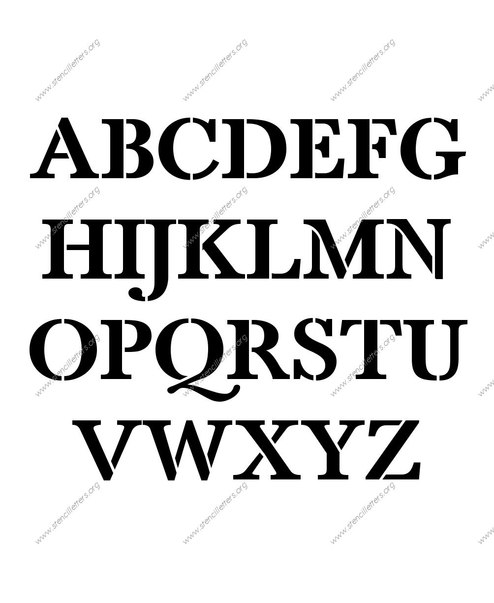 High Contrast Elegant A to Z alphabet stencils