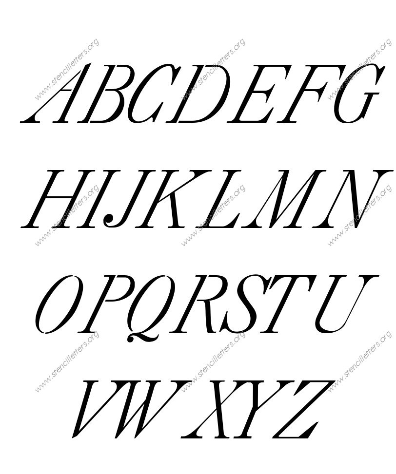 18th Century Italic Custom Made to Order Stencil