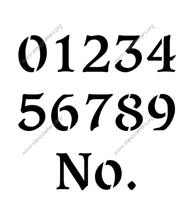 Decorative Bold Number Stencil