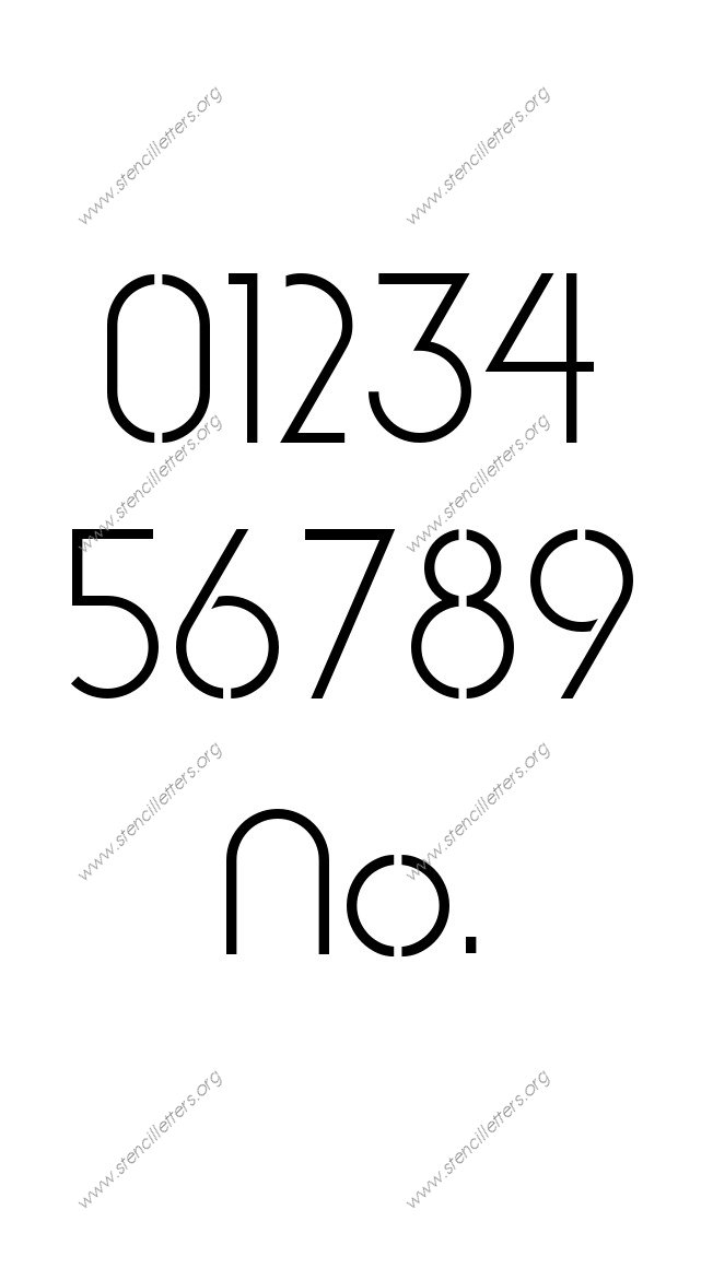 Avant-garde Circle 0 to 9 number stencils