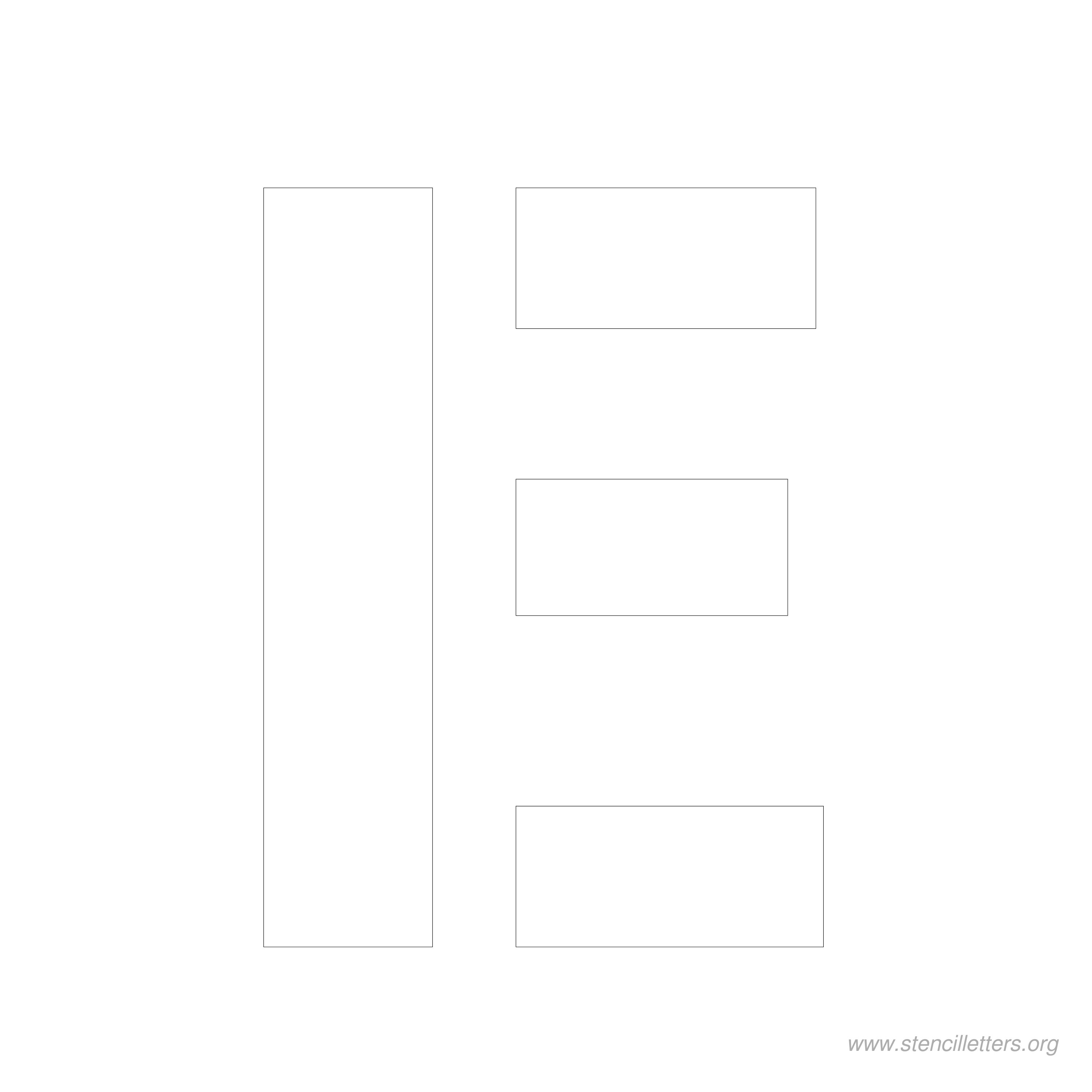 7 inch stencil letter e