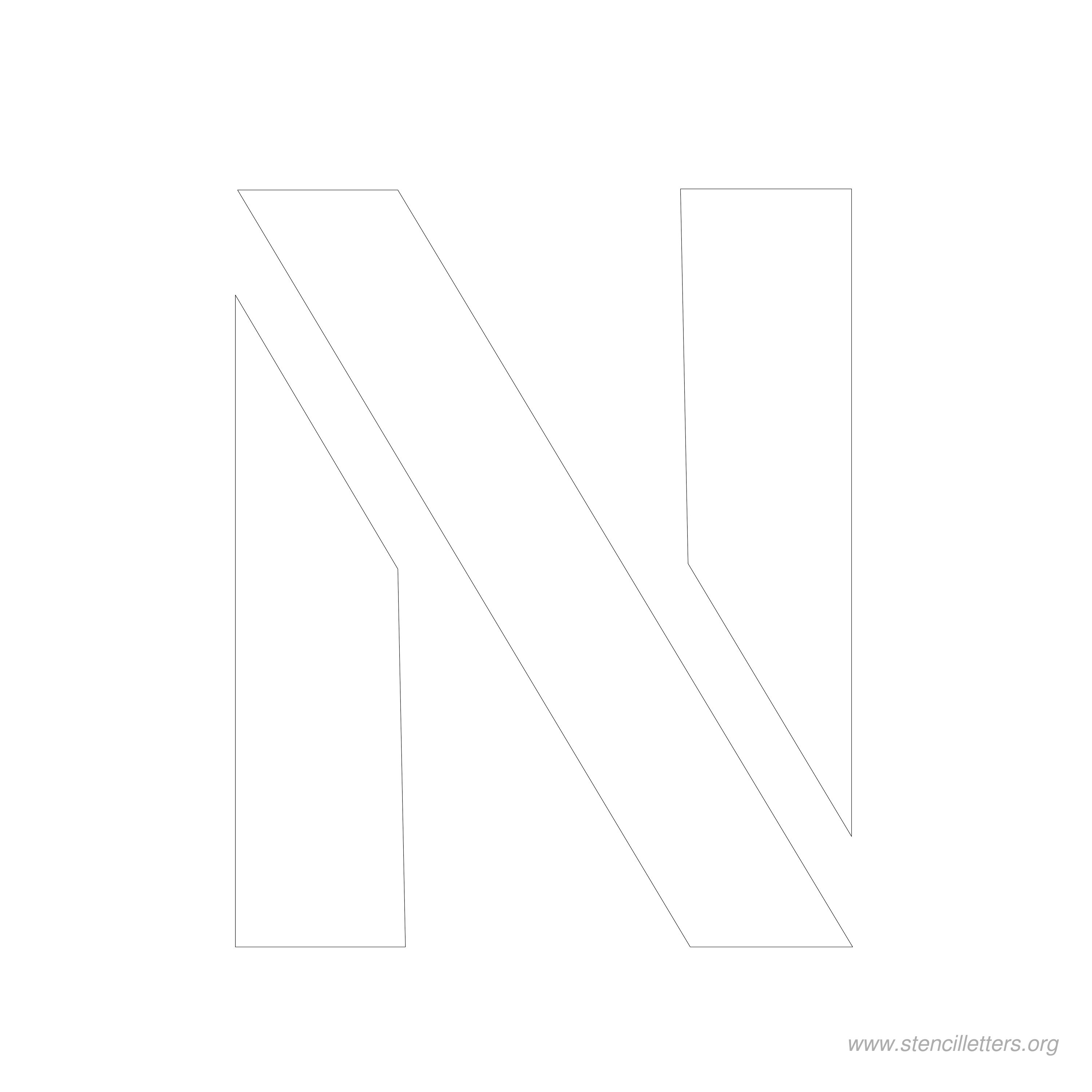 7 inch stencil letter n