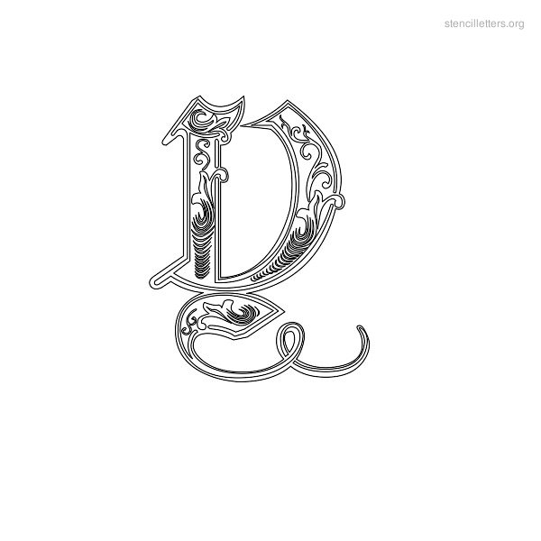Stencil Letter Decorative Y