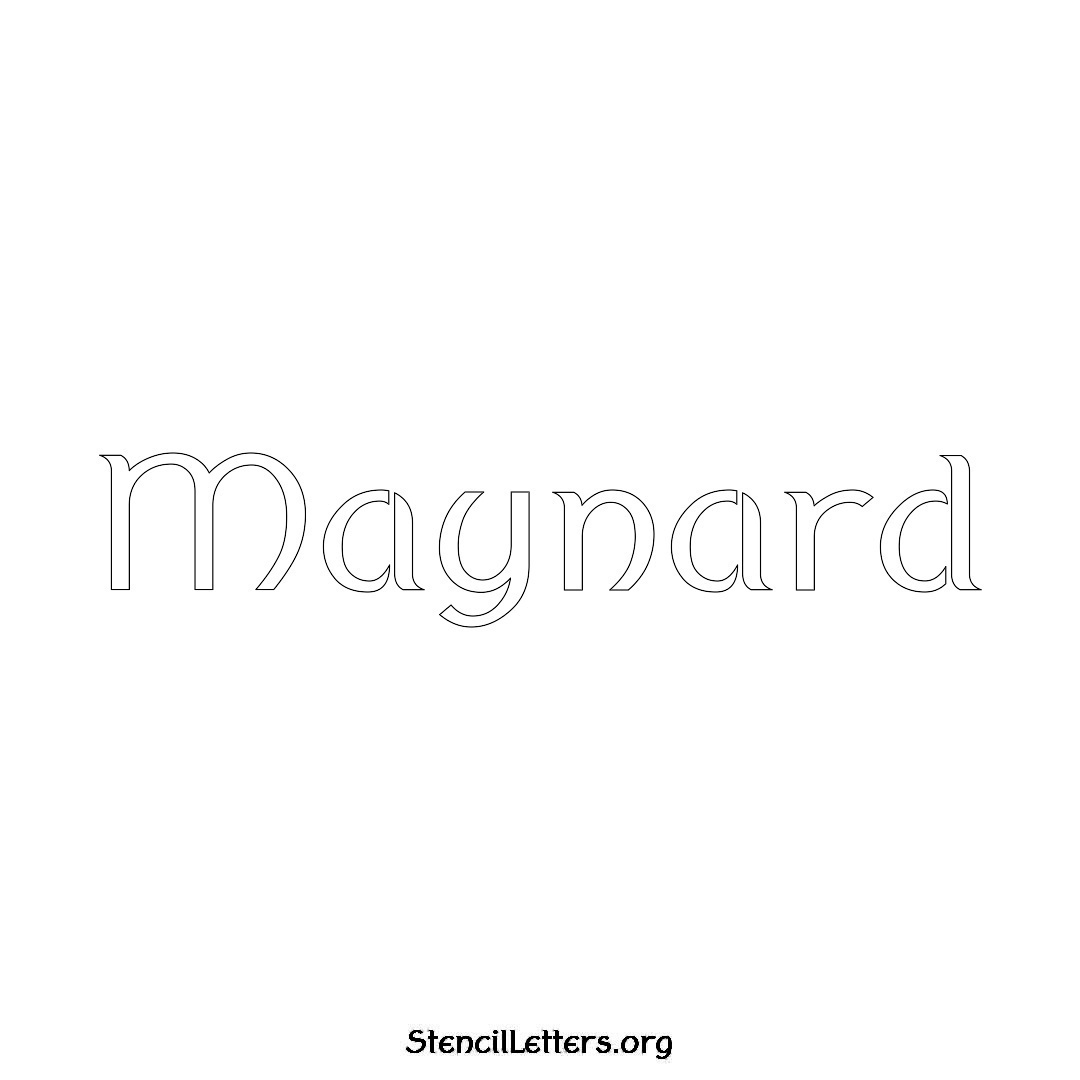 Maynard name stencil in Ancient Lettering