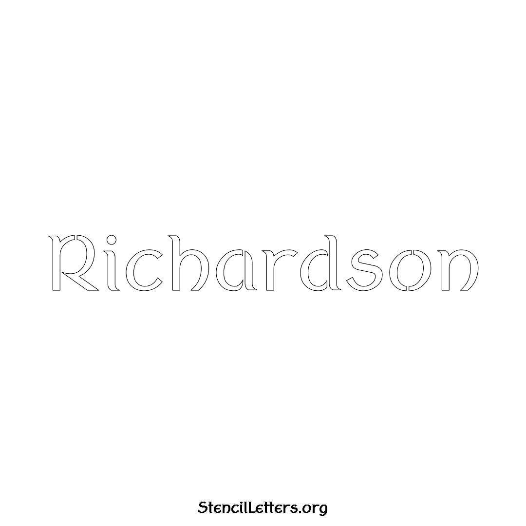 Richardson name stencil in Ancient Lettering