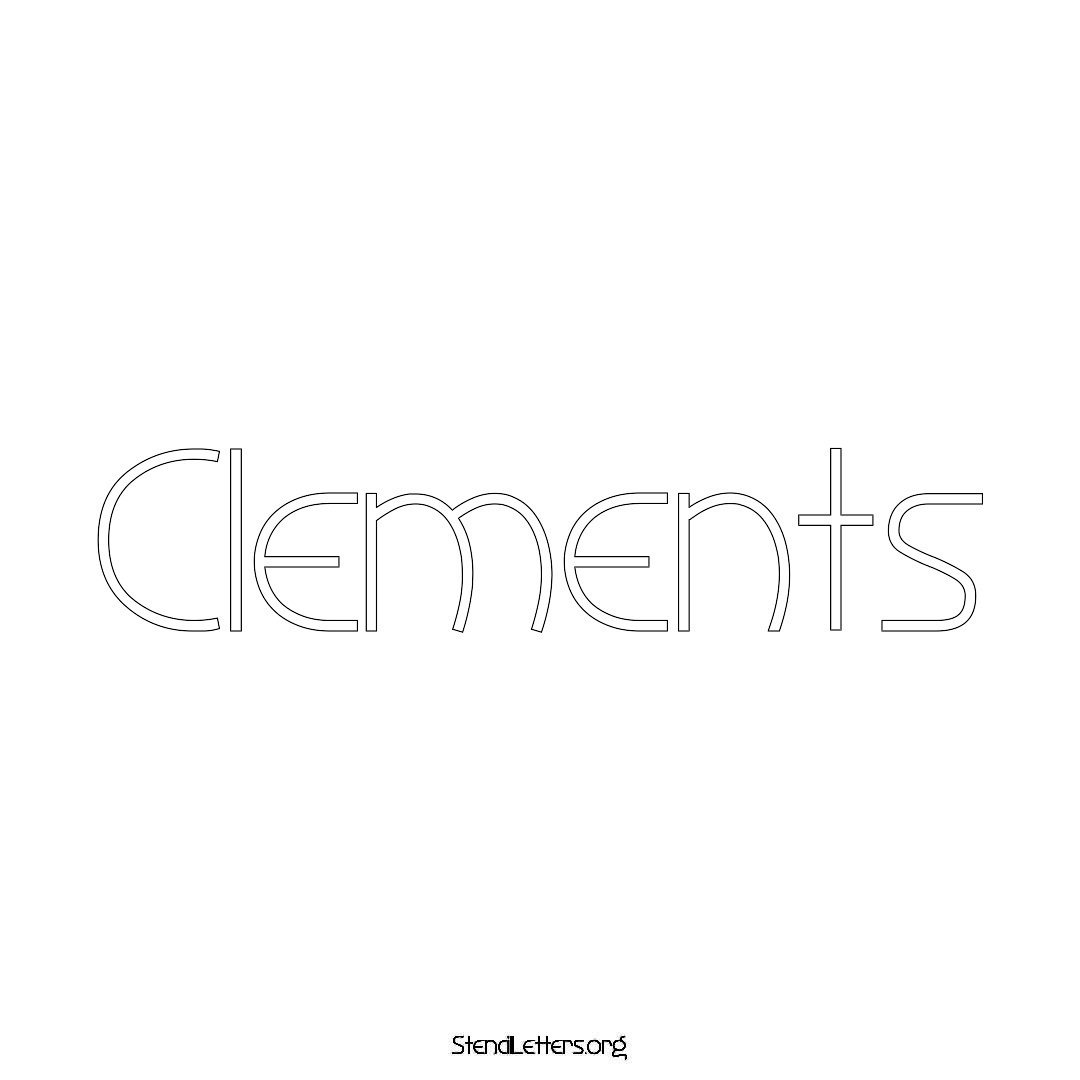 Clements name stencil in Simple Elegant Lettering