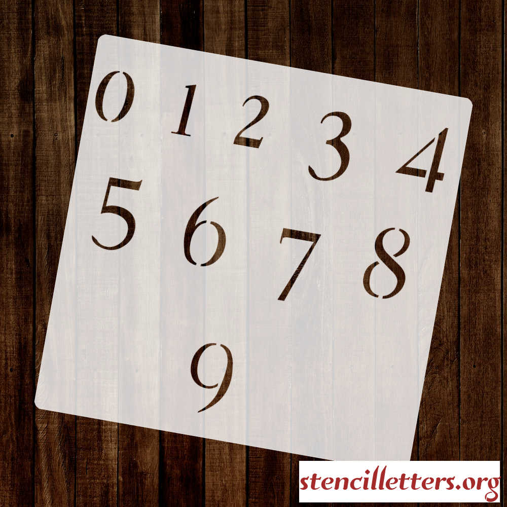 MONUMENTAL CURSIVE number stencil