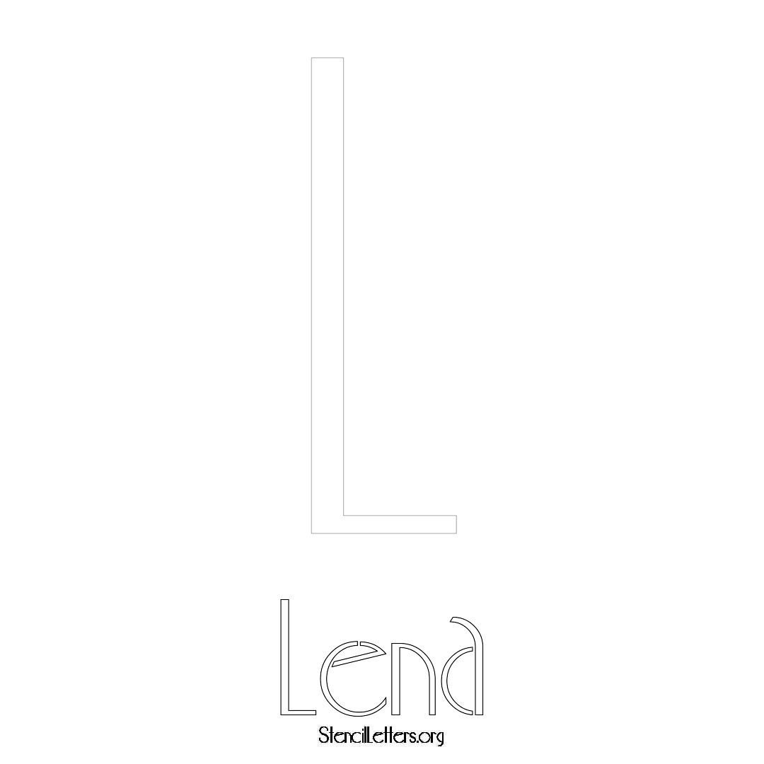 Lena printable name initial stencil in Art Deco Lettering