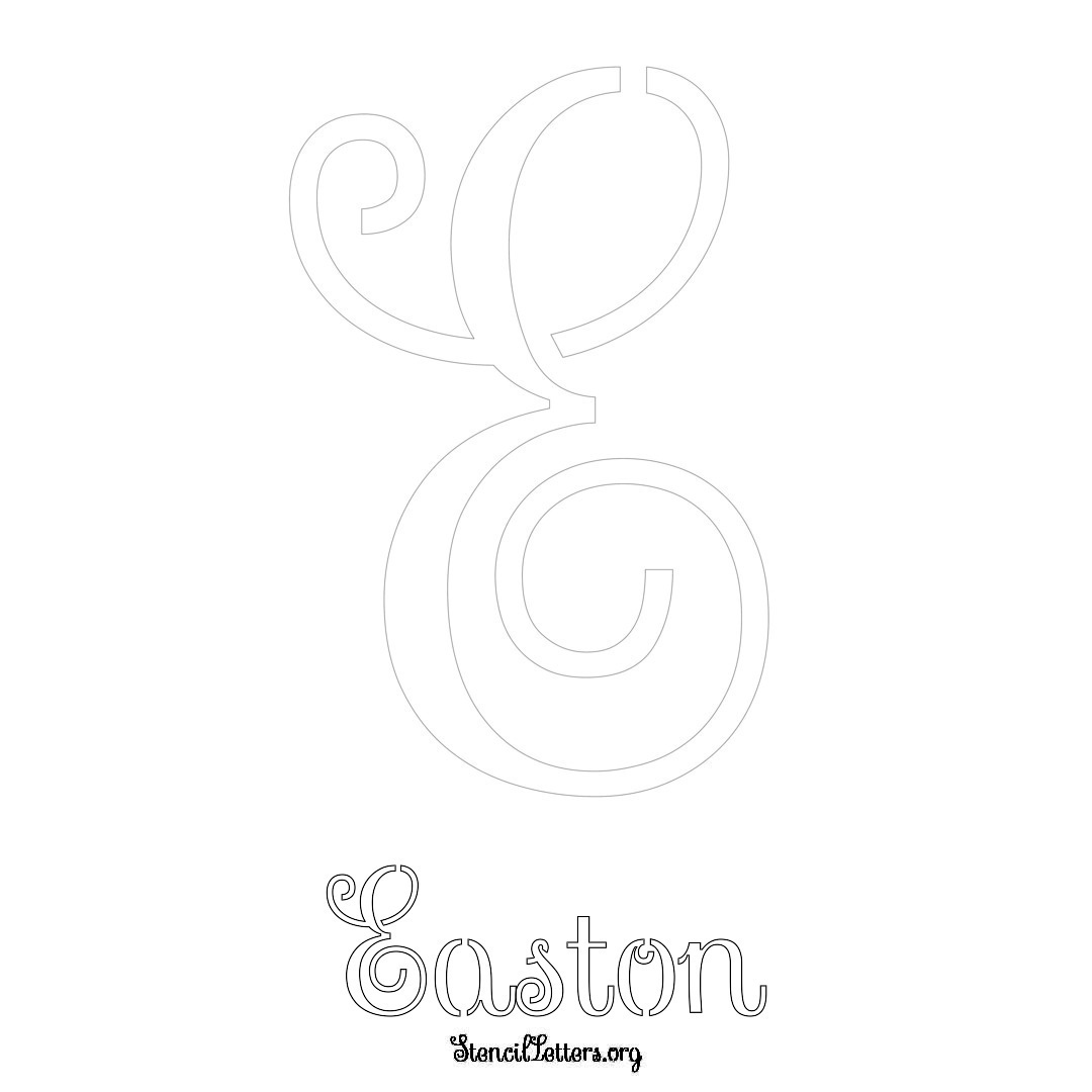 Easton printable name initial stencil in Ornamental Cursive Lettering