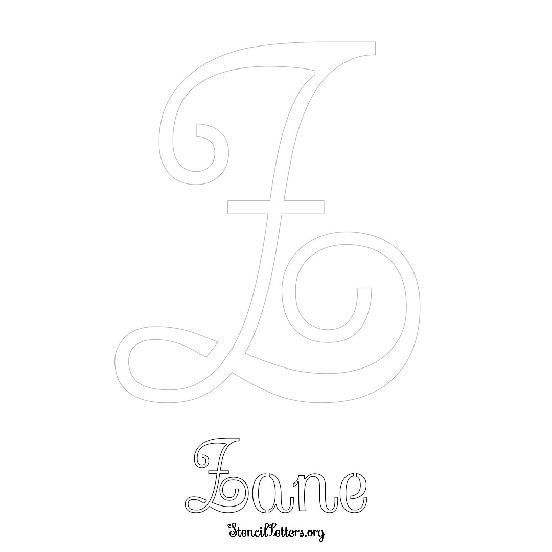 Zane printable name initial stencil in Ornamental Cursive Lettering