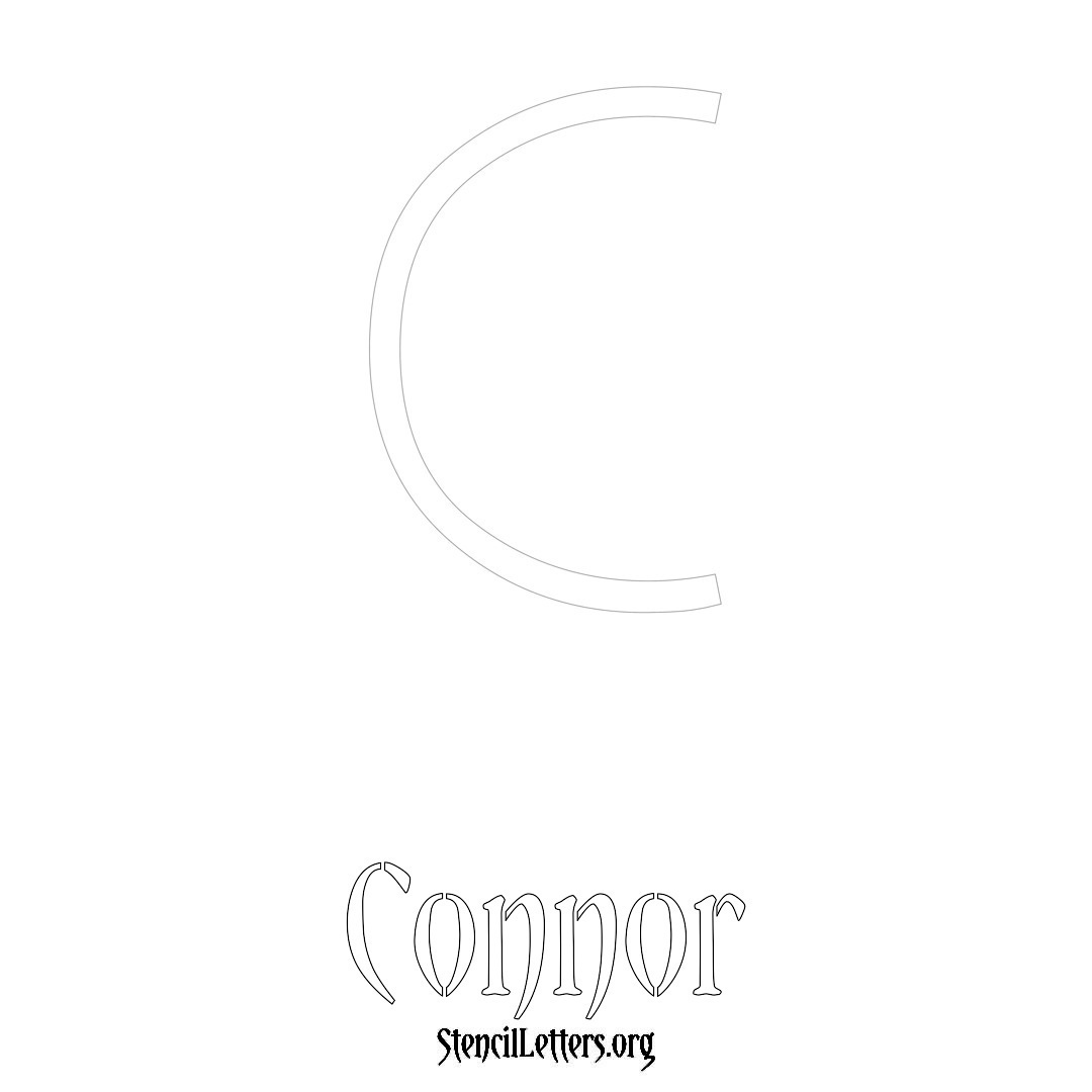 Connor printable name initial stencil in Simple Elegant Lettering
