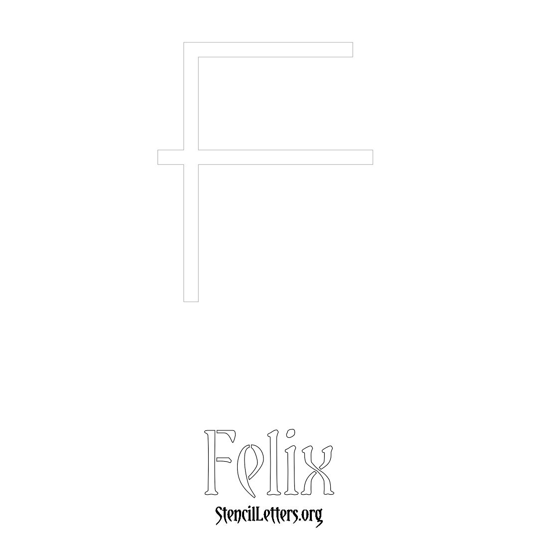 Felix printable name initial stencil in Simple Elegant Lettering