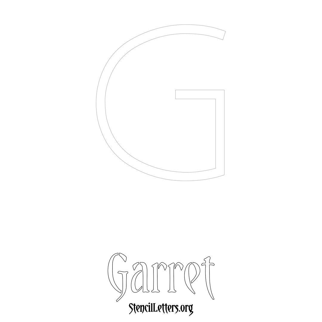 Garret printable name initial stencil in Simple Elegant Lettering