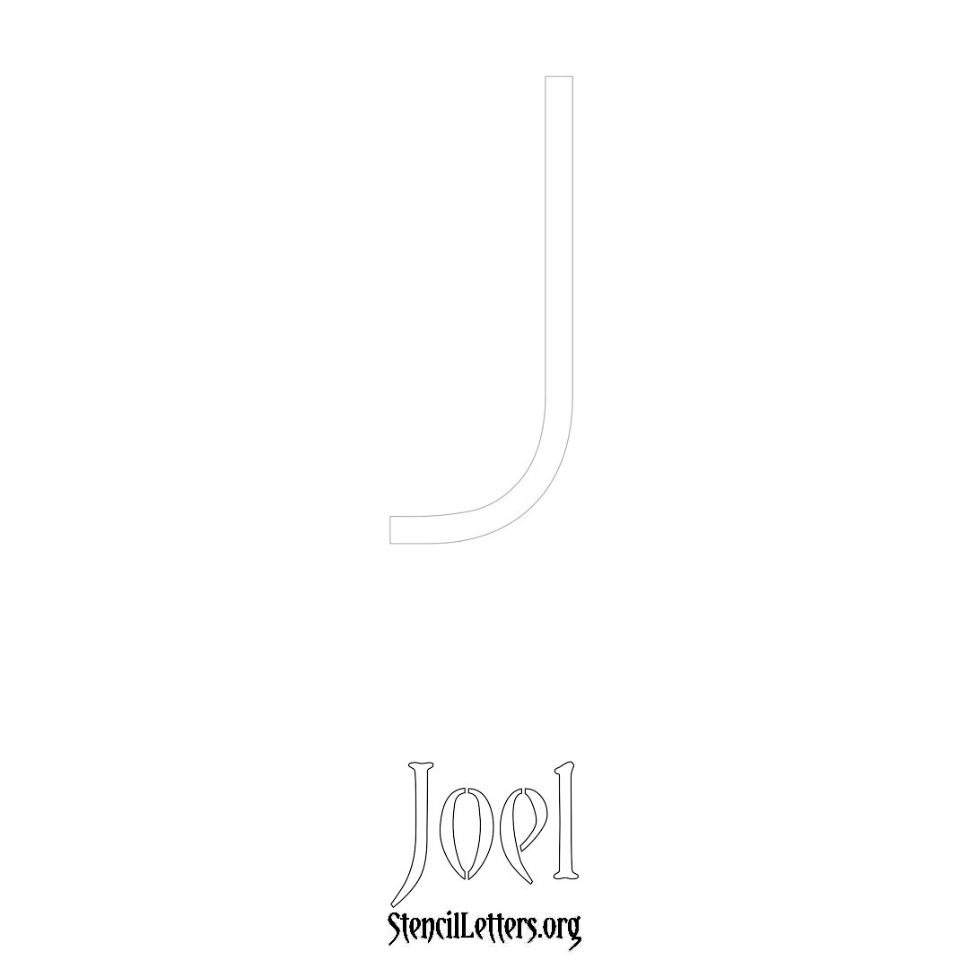 Joel printable name initial stencil in Simple Elegant Lettering