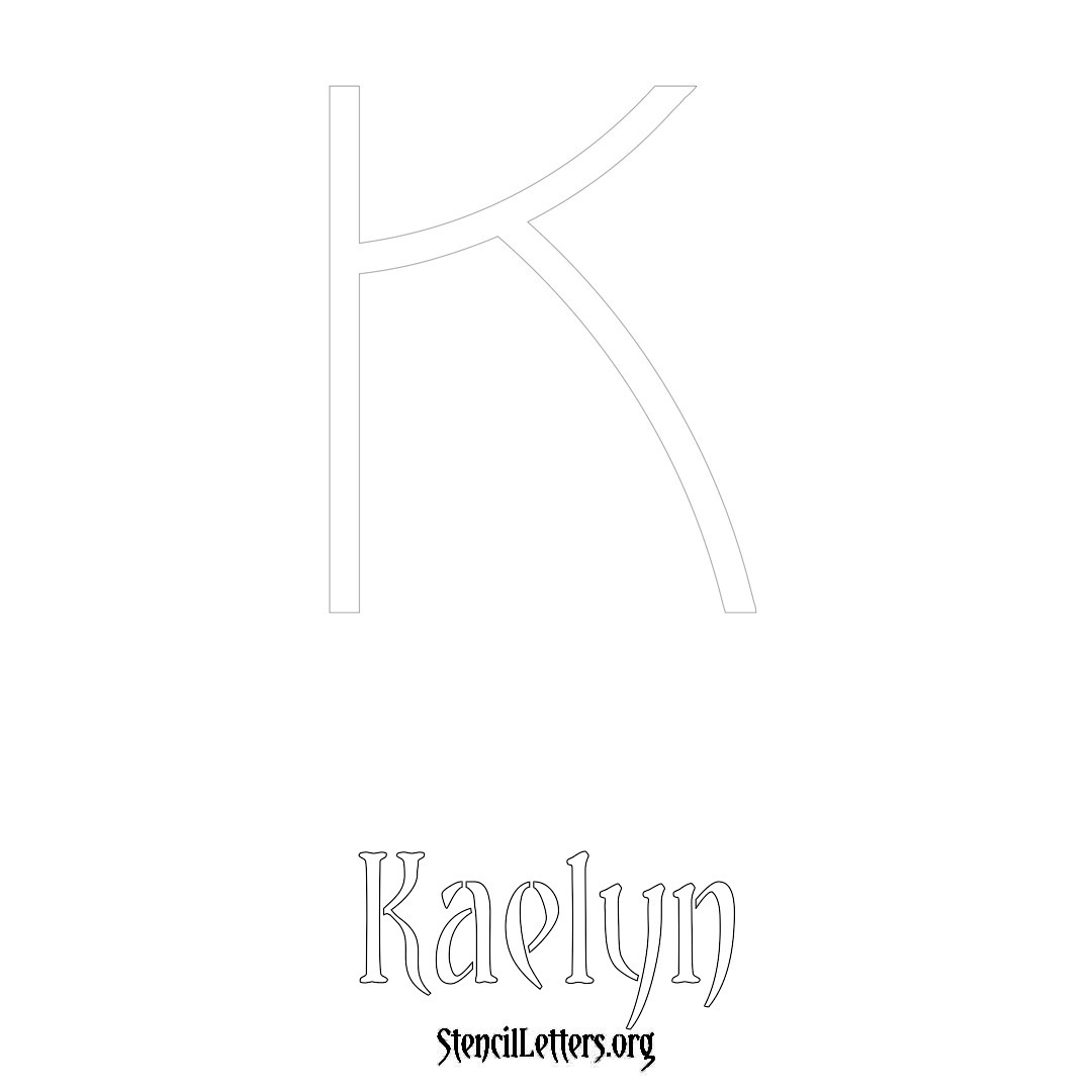 Kaelyn printable name initial stencil in Simple Elegant Lettering