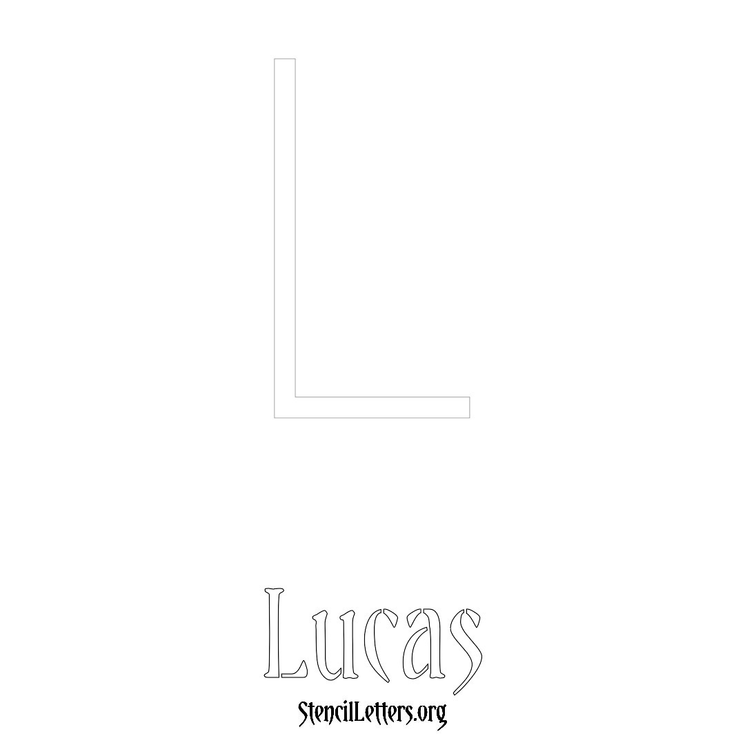 Lucas printable name initial stencil in Simple Elegant Lettering