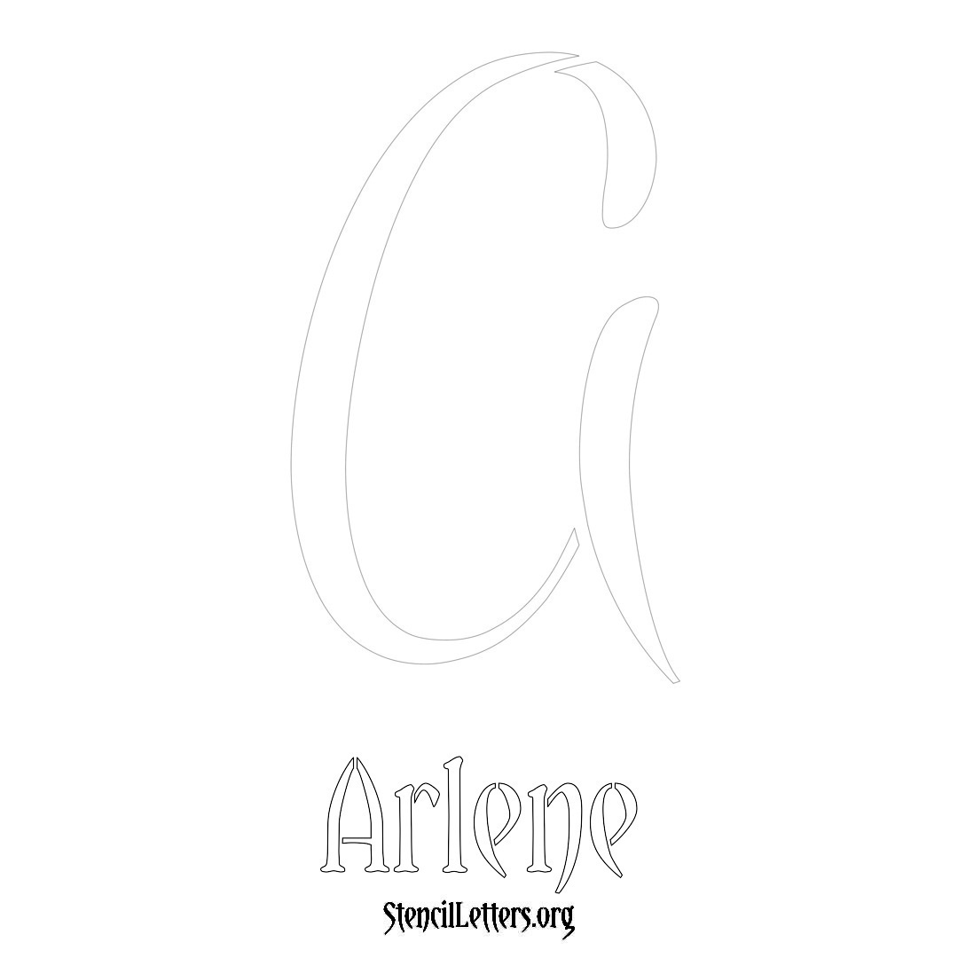 Arlene printable name initial stencil in Vintage Brush Lettering