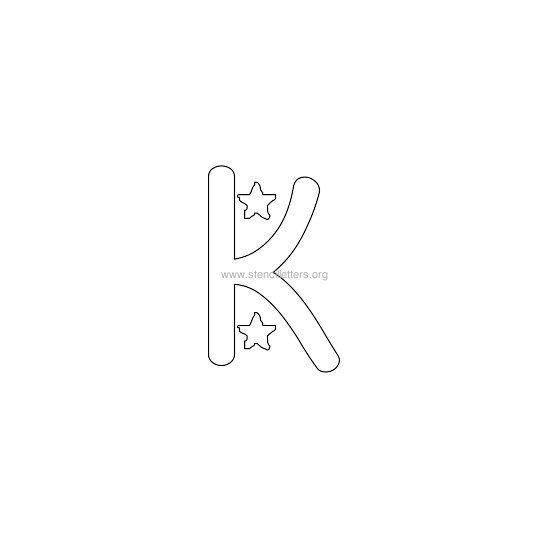star design stencil letter k