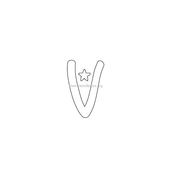 star design stencil letter v