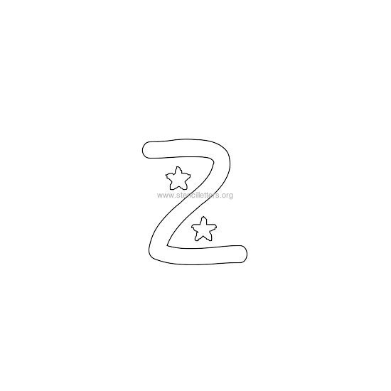 star design stencil letter z