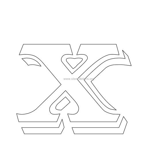 victorian stencil letter x victorian stencil letter x