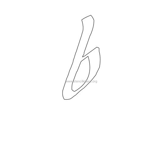 lowercase calligraphy wall stencil letter b lowercase calligraphy wall stencil letter b