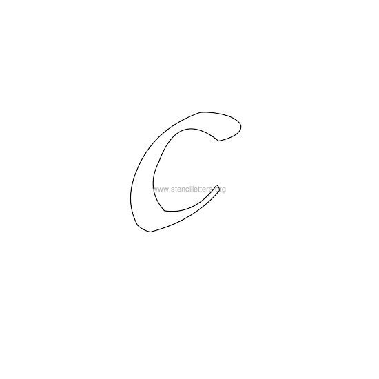 lowercase calligraphy wall stencil letter c lowercase calligraphy wall stencil letter c