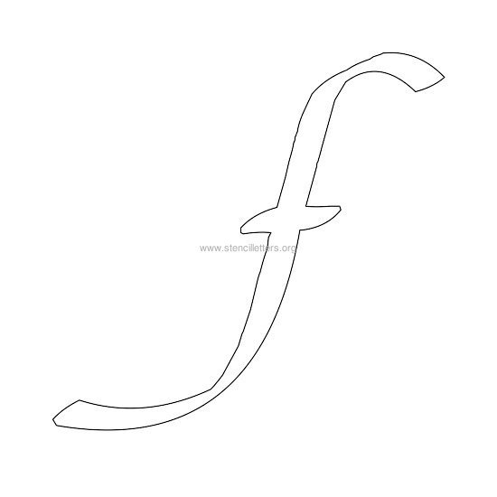 lowercase calligraphy wall stencil letter f lowercase calligraphy wall stencil letter f
