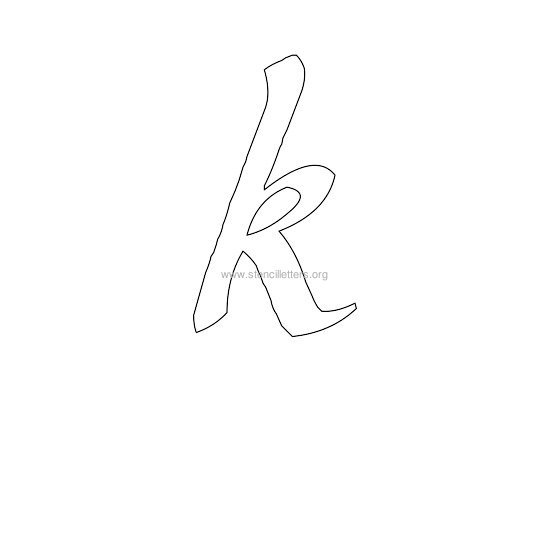 lowercase calligraphy wall stencil letter k lowercase calligraphy wall stencil letter k