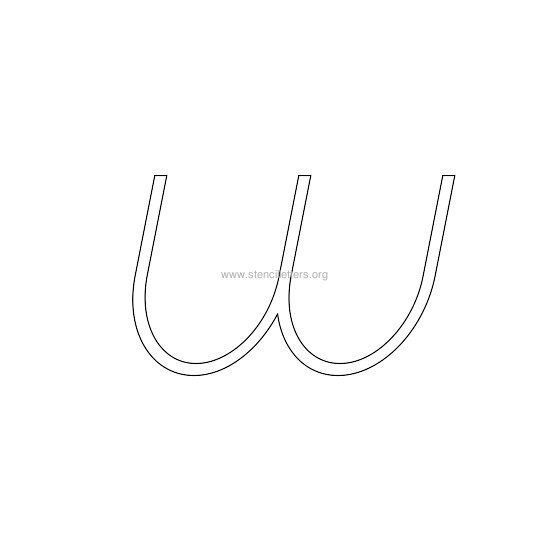 lowercase italic wall stencil letter w lowercase italic wall stencil letter w