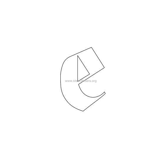 lowercase old-english wall stencil letter e lowercase old-english wall stencil letter e