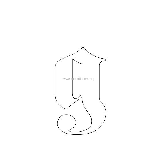 lowercase old-english wall stencil letter g lowercase old-english wall stencil letter g