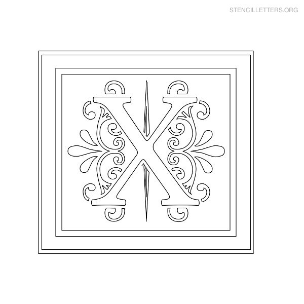Stencil Letter Decorative X